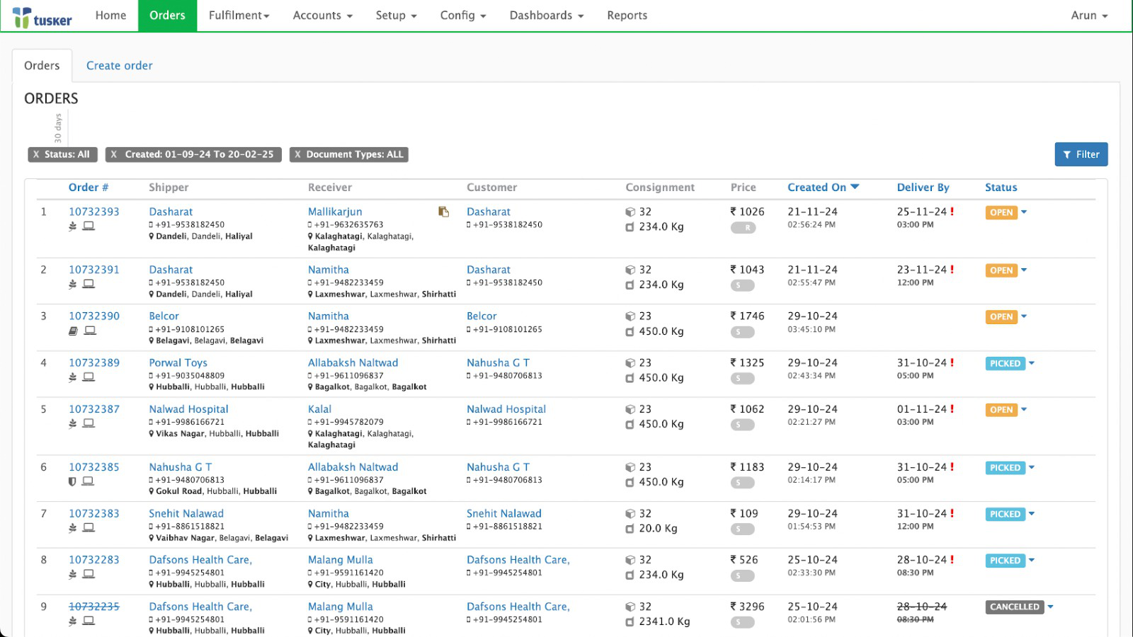 Track Order Execution